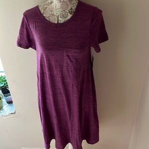 Lularoe Carly Purple pinstripes dress nwt XS